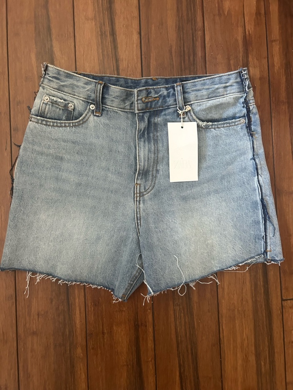 Zara Light Wash Denim Cutoff Shorts